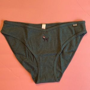 VS Pink 2019 Christmas Santa hat dog ribbed cotton bikini panties